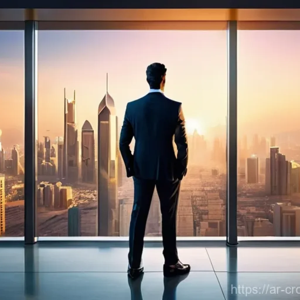 크라우드펀딩 투자자의 시장 조사 방법 - **Prompt:** A sophisticated, modern business executive of Arab descent, wearing a sharp, tailored su...